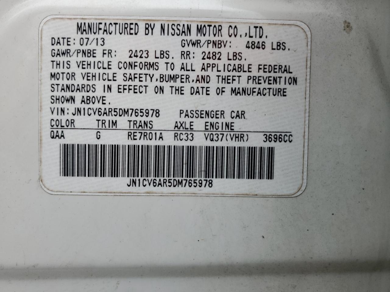 INFINITI G37 Image 13