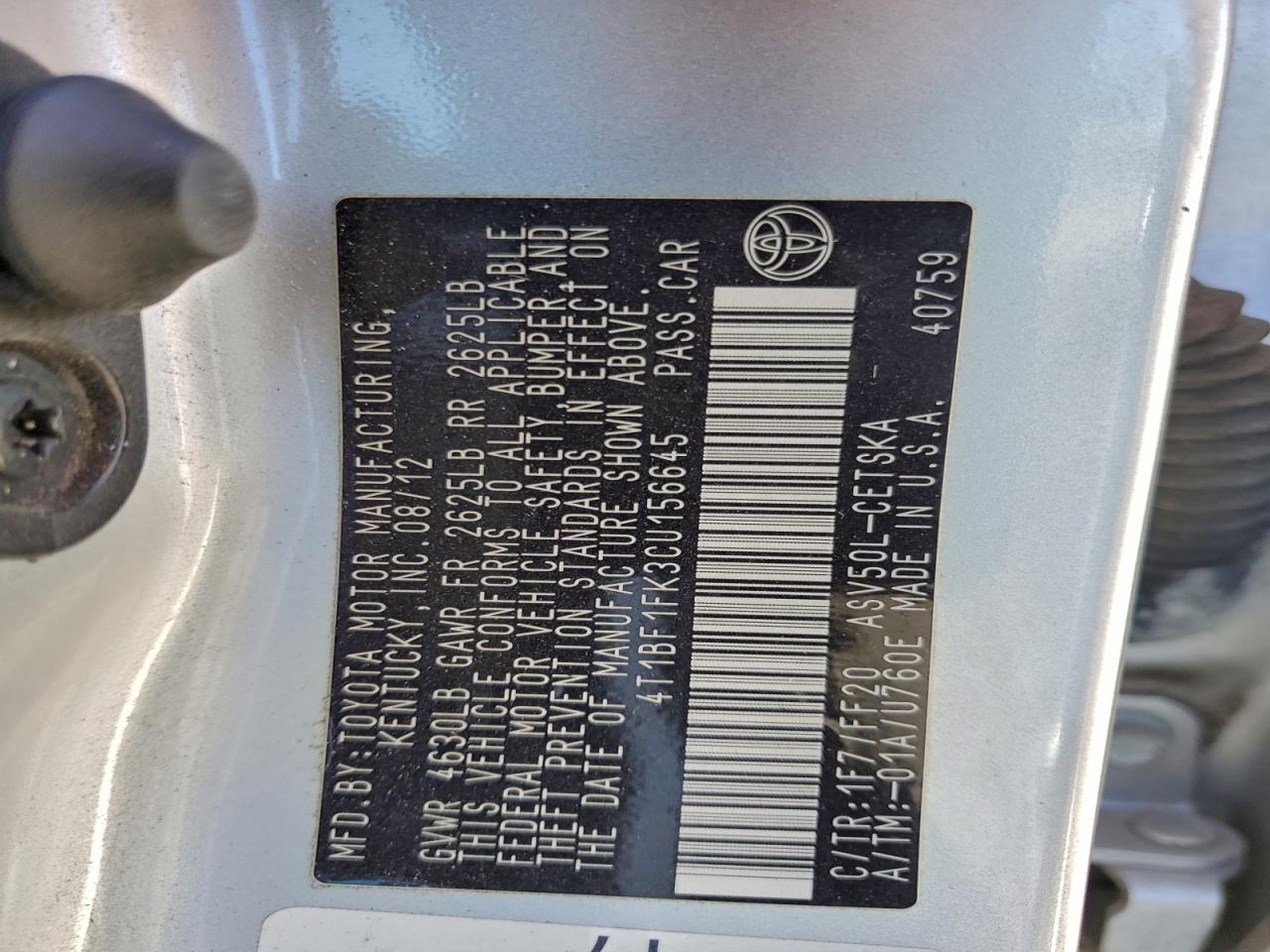 Toyota Camry Base Image 5