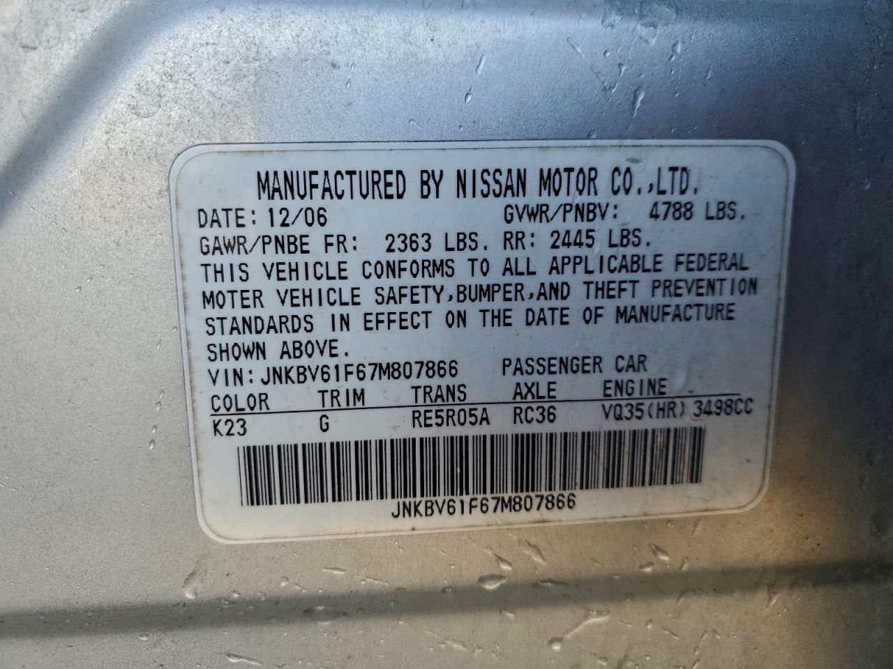 INFINITI G35 Image 10