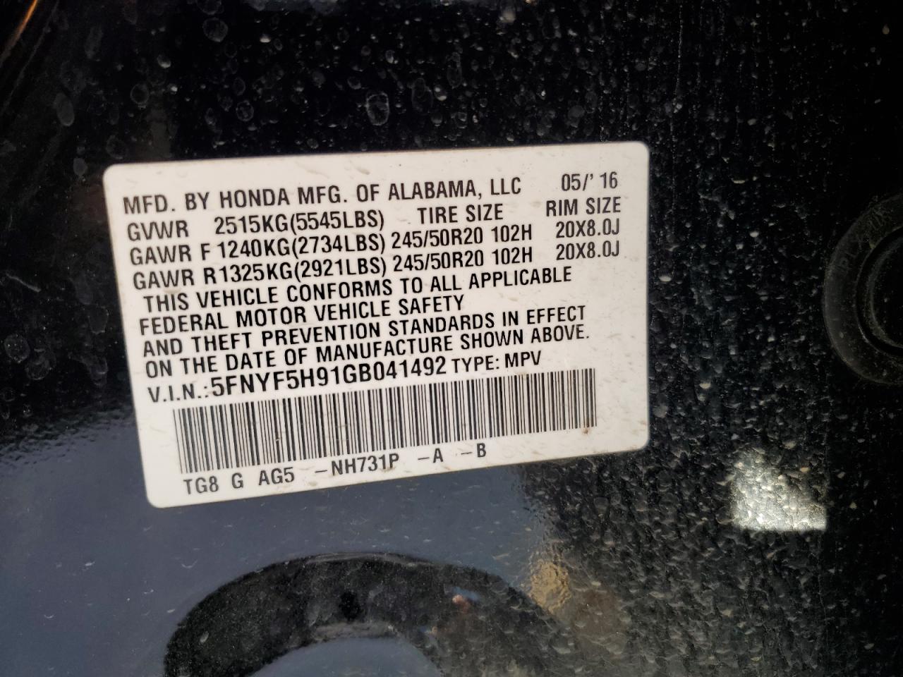 Honda Pilot Touring Image 13