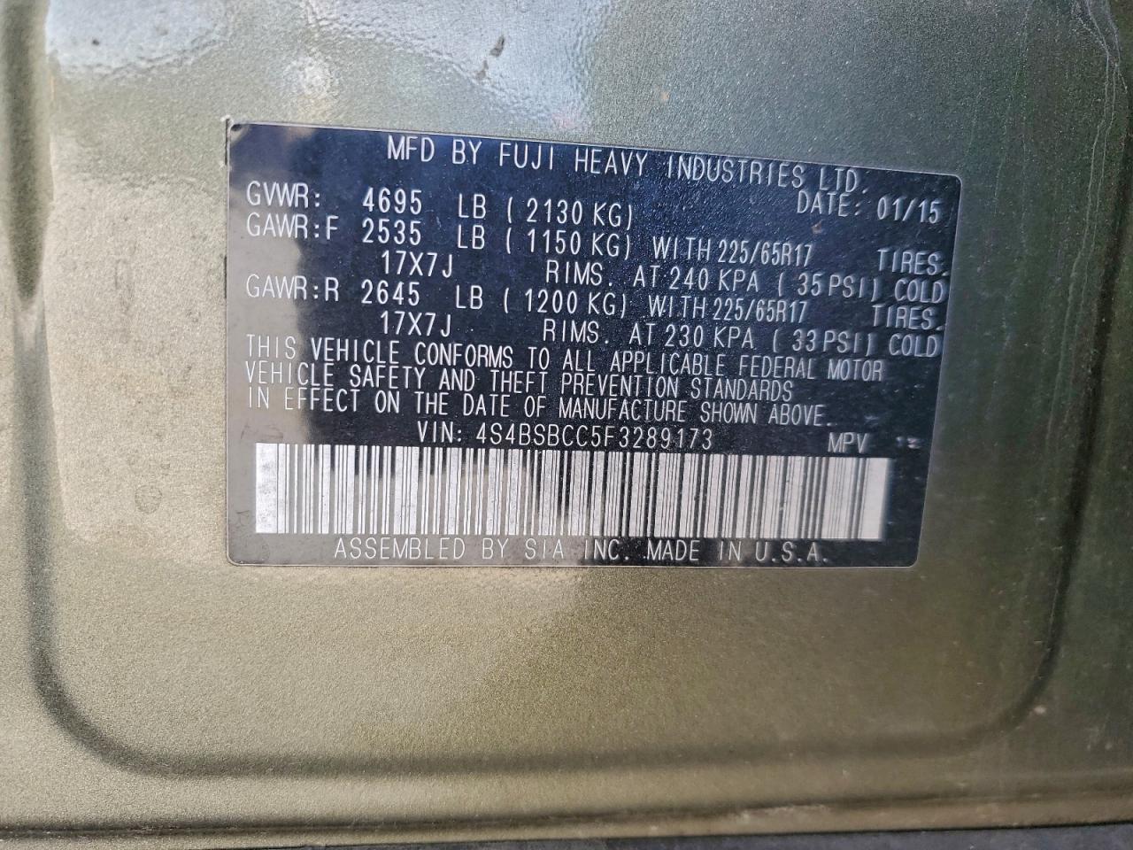 Subaru Outback 2.5i Premium Image 10